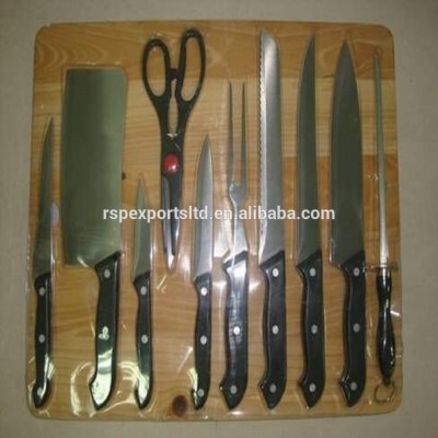 11 pieces Kitchen Knives Set With Wooden Cutting Board