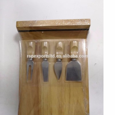 4pcs cheese knife board set with magnetic tape stripe